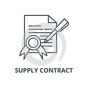 Supply contract vector line icon, linear concept, outline sign, symbol