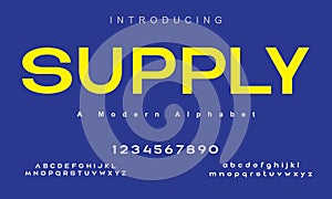 Supply font. Abstract minimal modern alphabet fonts