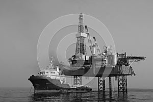 Supply vessel and drilling platform, work in progress