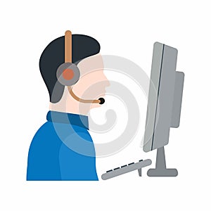 Support Agent Working icon vector image.
