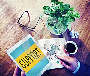 Support Assistance Aid Community Motivation Team Concept