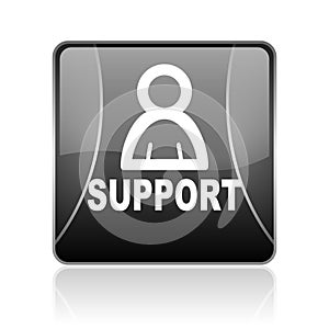 support black square web glossy icon