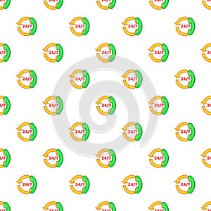 Support call center 24 hours pattern cartoon style