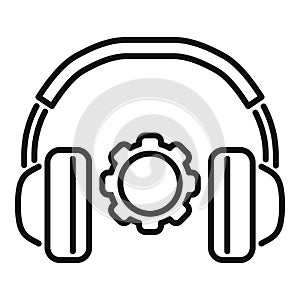 Support chat call tech icon outline vector. Support fix