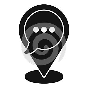 Support chat location service icon simple vector. Ai virtual help