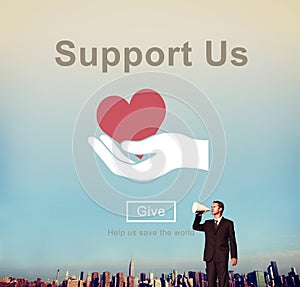 Support Community Cooperation Assistance Concept