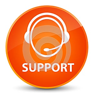 Support (customer care icon) elegant orange round button