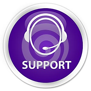 Support (customer care icon) premium purple round button
