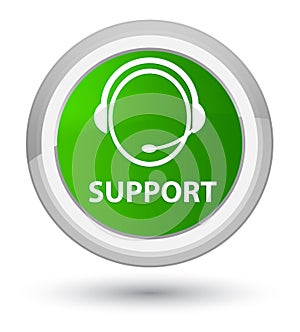 Support (customer care icon) prime green round button