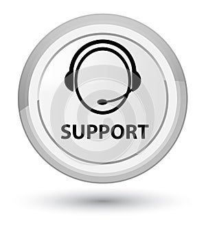 Support (customer care icon) prime white round button