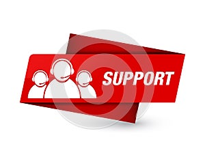 Support (customer care team icon) premium red tag sign