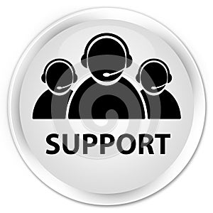 Support (customer care team icon) premium white round button