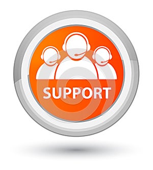 Support (customer care team icon) prime orange round button