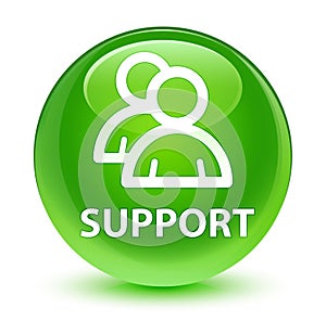 Support (group icon) glassy green round button