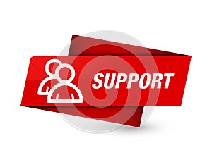 Support (group icon) premium red tag sign