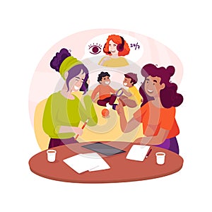 Support group session isolated cartoon vector illustration.