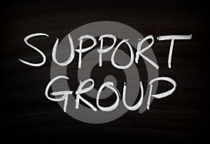 Support Group written on a Blackboard