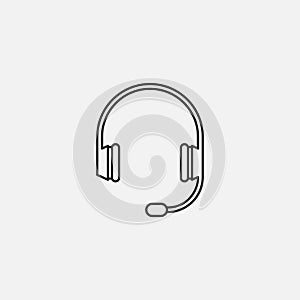 Support headsetline in Thin line black color. flat simple vector symbols illustration