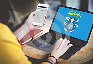 Support Helping Customer Service Advice Concept