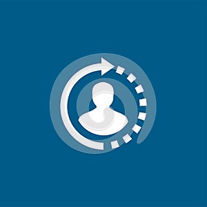 Support Icon On Blue Background. Blue Flat Style Vector Illustration