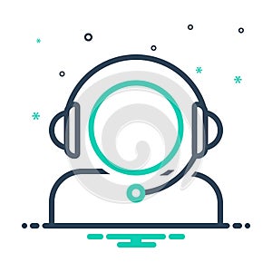 Mix icon for Support, headset and microphone