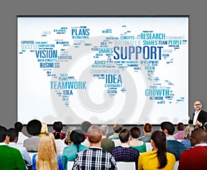 Support Idea Plans Vision Business Growth Global Concept
