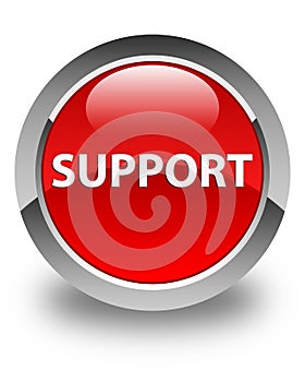 Support glossy red round button