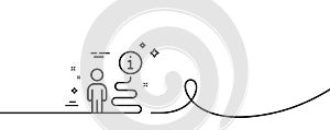 Support line icon. Help information sign. Continuous line with curl. Vector