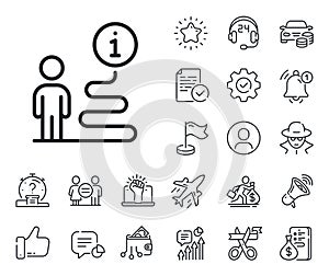 Support line icon. Help information sign. Salaryman, gender equality and alert bell. Vector