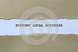 support local business on white paper