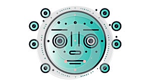 A Support  machine icon representing the supervised learning algorithm used for classification created with Generative AI