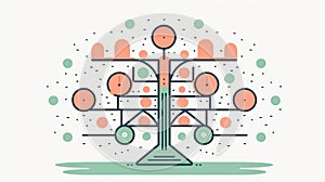 A Support  machine icon representing the supervised learning algorithm used for classification created with Generative AI