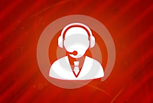 Support manager icon isolated on abstract red gradient magnificence background