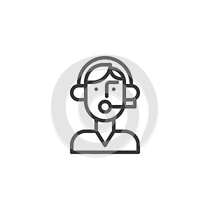 Support manager operator line icon