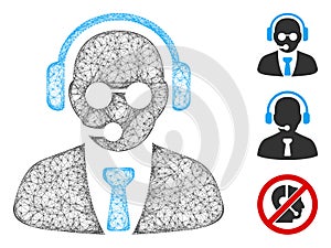 Support Manager Polygonal Web Vector Mesh Illustration