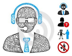 Support Manager Web Vector Mesh Illustration