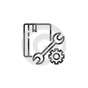 Support, manual book line icon