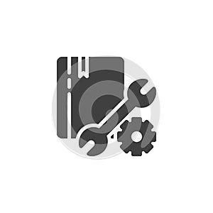 Support, manual book vector icon