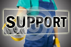 Support in a navigation bar on a virtual interface