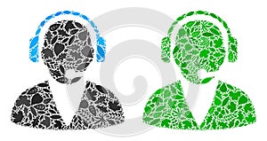 Support Operator Icon Botany Mosaic of Floral Elements