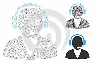 Support Operator Vector Mesh Network Model and Triangle Mosaic Icon