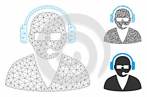 Support Operator Vector Mesh Network Model and Triangle Mosaic Icon