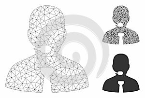 Support Operator Vector Mesh Wire Frame Model and Triangle Mosaic Icon