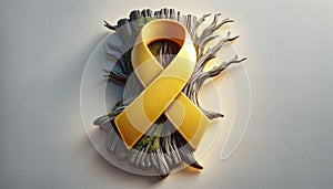 Support Our Troops Ribbon: The classic yellow ribbon with a twist