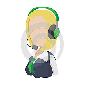 Support phone operator in headset icon