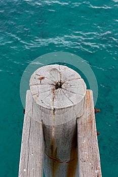 A support post and clear water of the Port Noarlunga Jetty South