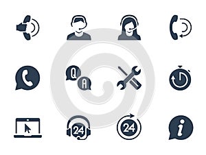 Support service and telemarketing icons