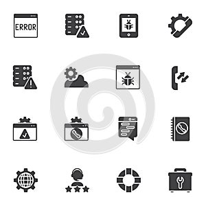 Support service vector icons set