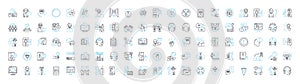 Support service vector line icons set. Service, Support, Assistance, Help, Guidance, Backup, Backup-Support illustration photo