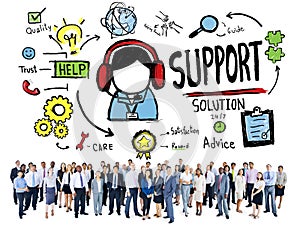 Support Solution Advice Help Care Satisfaction Quality Concept